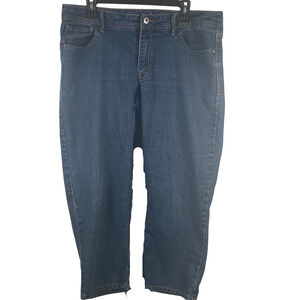 Faded Glory Jeans Women 16 36x22 Blue Stretch Denim Cropped Everyday Casual Pant